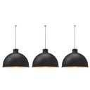 Paquete de 3 lámparas de techo colgantes decorativas estilo nórdico retro de 36 cm para habitaciones y salas de estar color negro