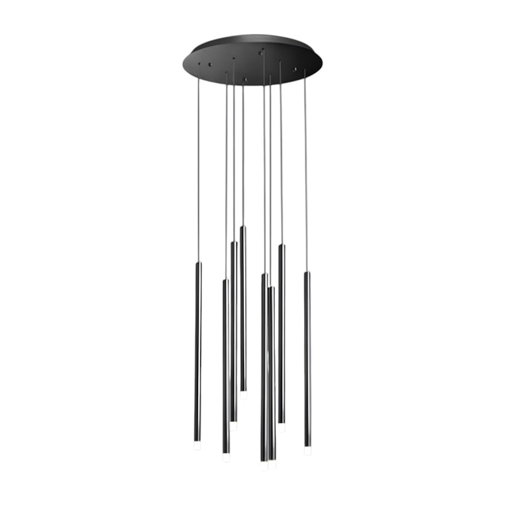 [Lam-colgante/8f-Neg] Lámpara colgante 8f Negro Mate