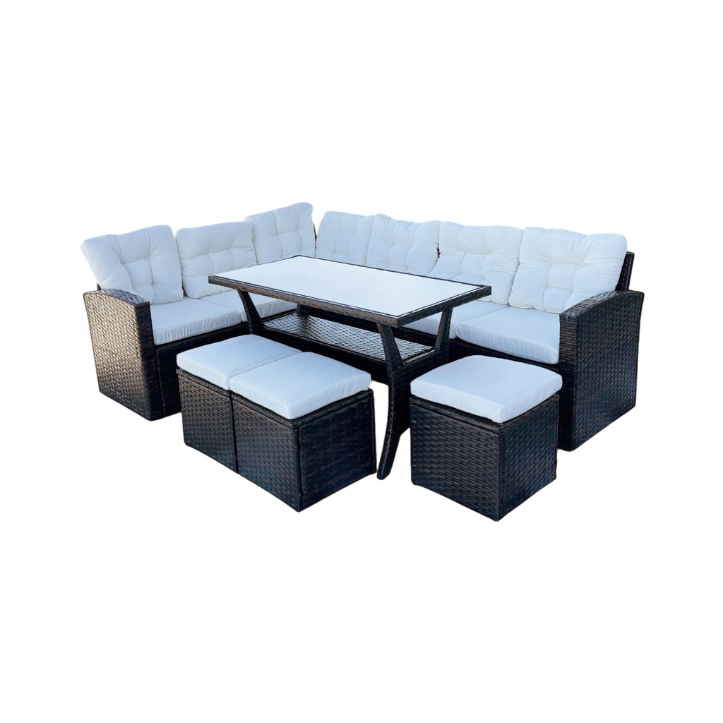 [SalaE-Comedor/Caf] Sala Comedor para jardín Esquinera Ilios Innova color café