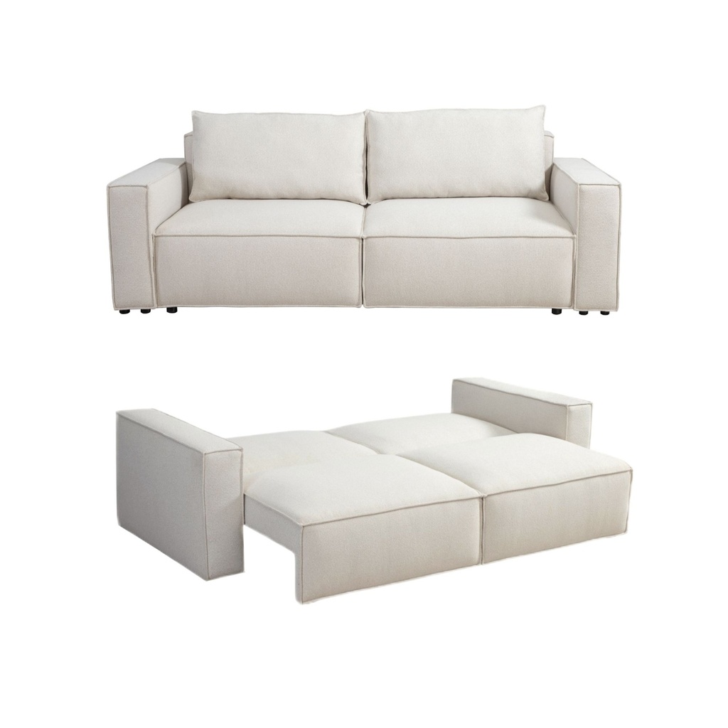 [SC1081-Bei] Sofa Cama 2 Plazas con antebrazos Beige