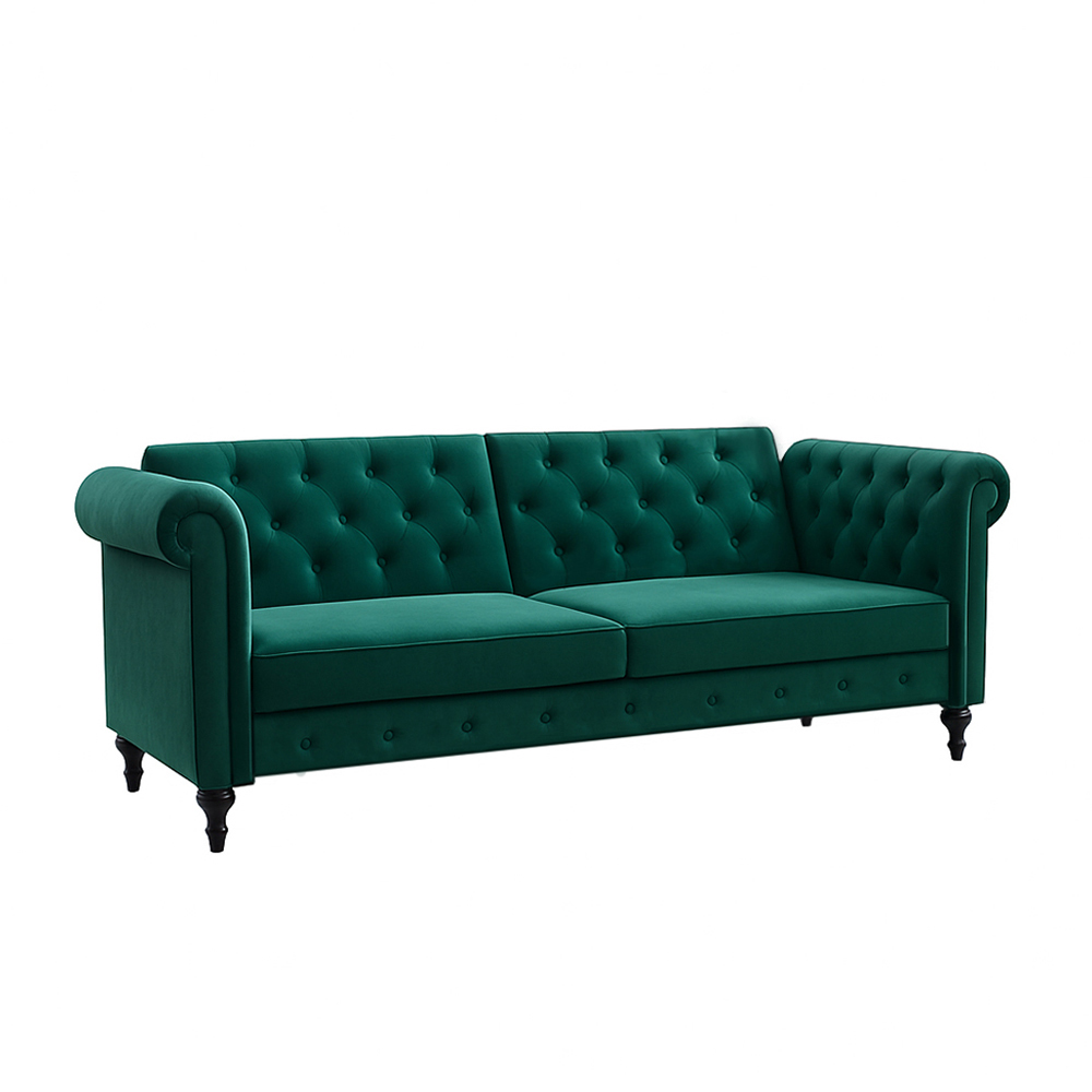 [SC1007-Ver] Sofa Cama 2 Plazas con antebrazos Verde