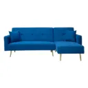 Sofa Cama 4 Plazas en L con antebrazos Azul