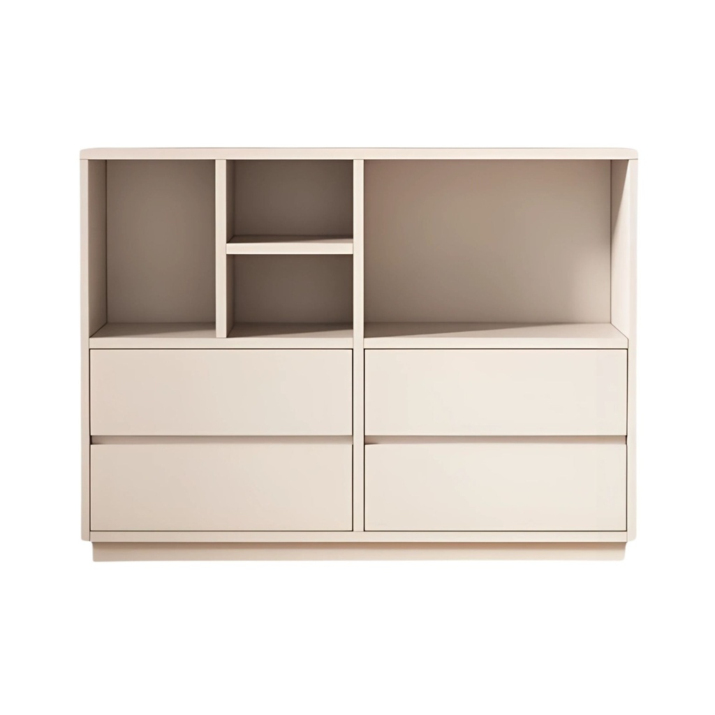 [L4C-Bla] Librero 4 cubos y cajones blanco