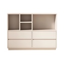 Librero 4 cubos y cajones blanco