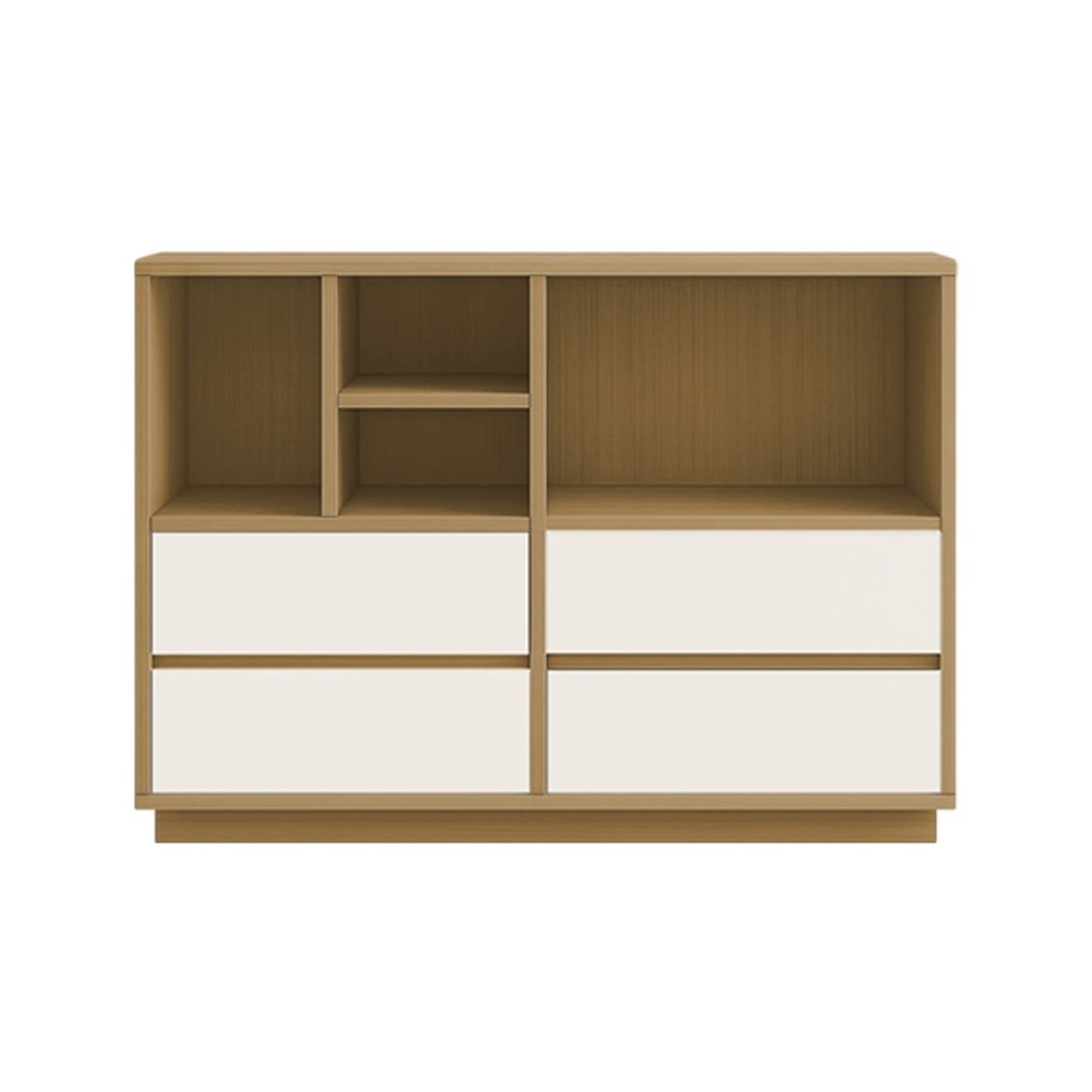 [L4C-Map] Librero 4 cubos y cajones maple