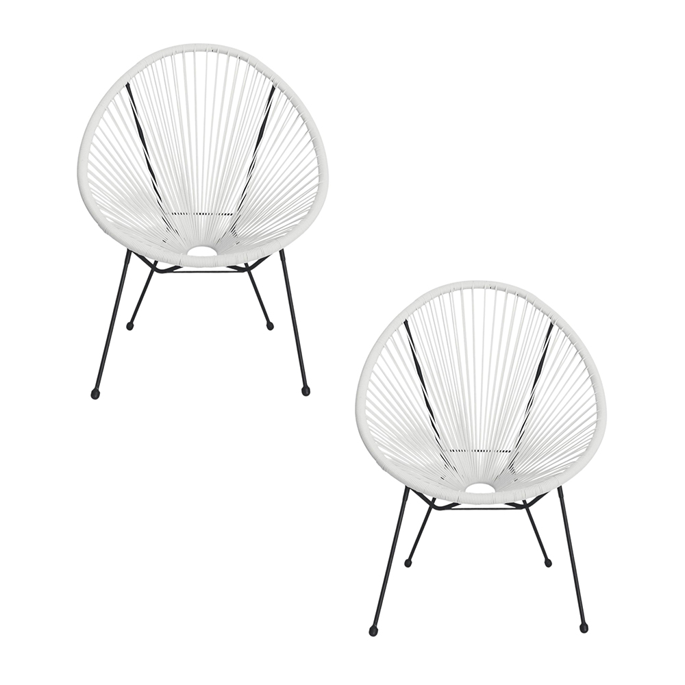 [2Silla-Acapulco/Bla] 2 Sillas tipo Acapulco color Blanco