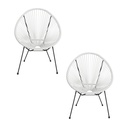 2 Sillas tipo Acapulco color Blanco 