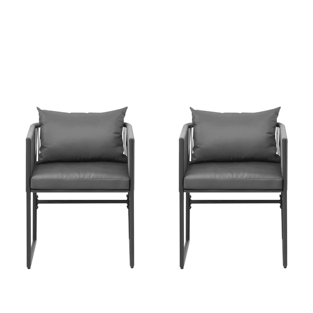 [SAE-Gris] 2 Sillas acojinadas de exterior