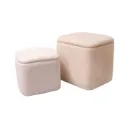 Juego de 2 taburetes con almacenamiento