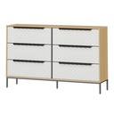 Cajonera cómoda de 6 cajones de MDF café 