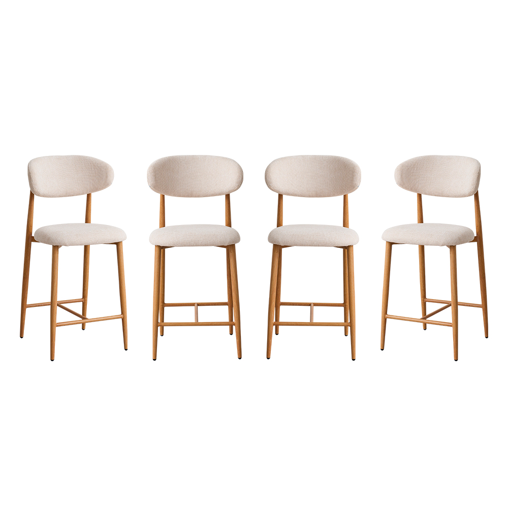 [4SB-Dinamarca/Bei] 4 Sillas de Bar Dinamarca Beige