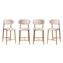 4 Sillas de Bar Dinamarca Beige