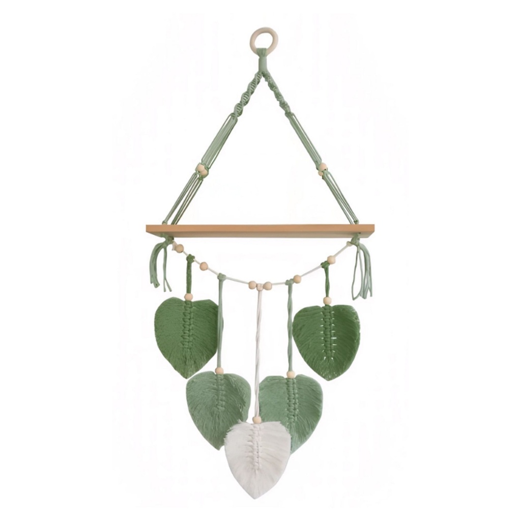 Tapiz colgante Boho con hojas