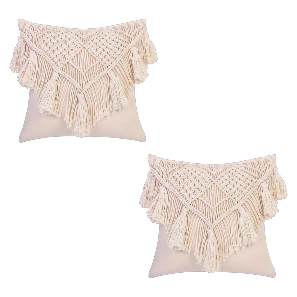 [Boho-Funda/Crem] Funda de almohada Boho crema