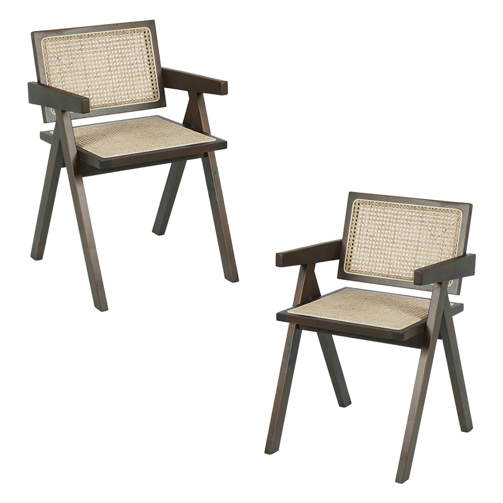 [2Silla-Jean/Osc] 2 Sillas Jean en color cafe oscuro