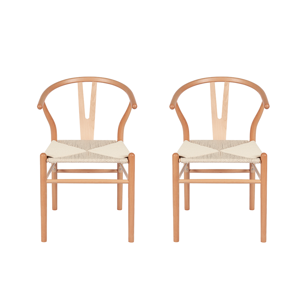 [2Silla-Bone/Nat]  2 sillas de comedor Bone