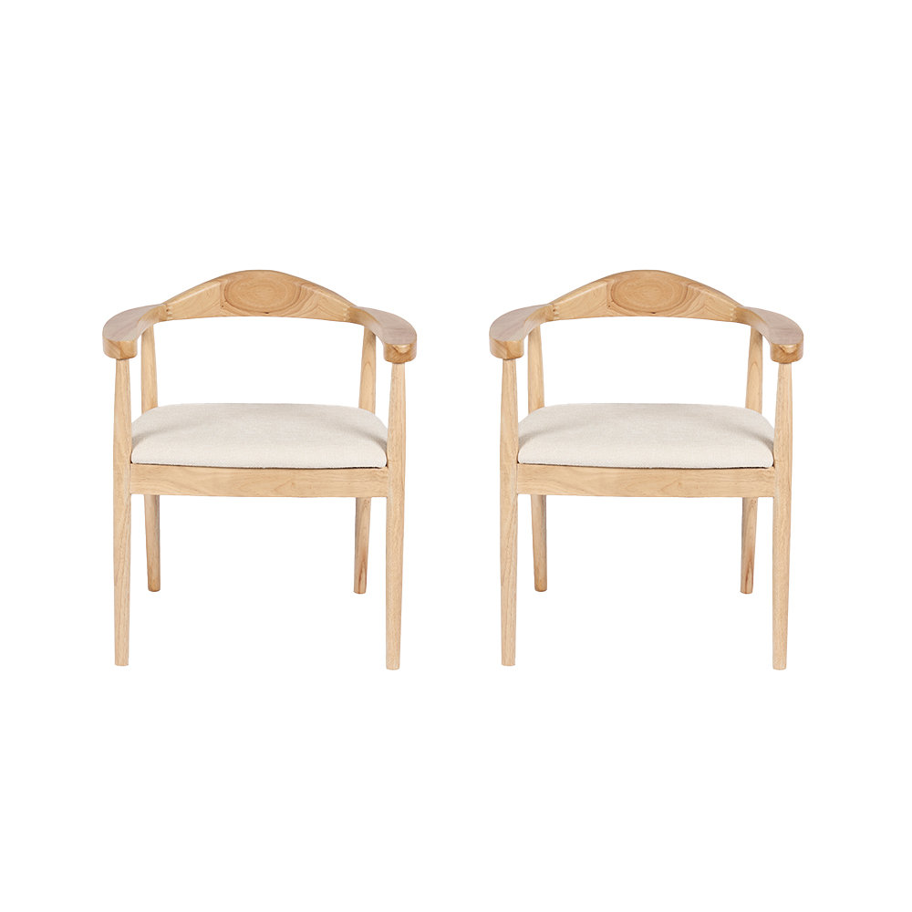2 sillas Nórdico de comedor con reposabrazos