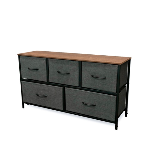 [BG-03N] Gabinete con 5 cajones negro