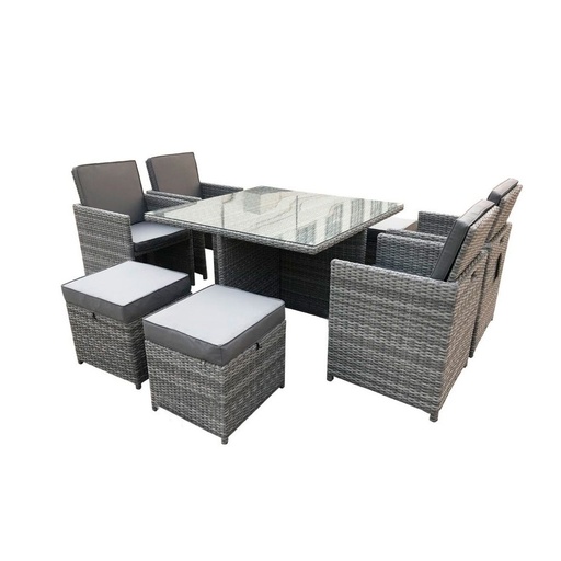 [CJ-Gris/4+4] Comedor para jardín