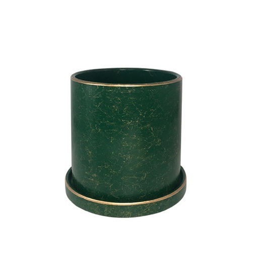 [HLFCS-Cver] Macetero borde dorado HLFCS chico Verde