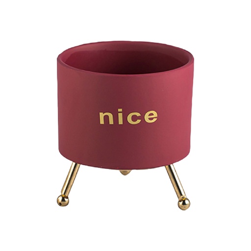 [JY1105-Croj] Macetero con soporte JY1105 chico Rojo