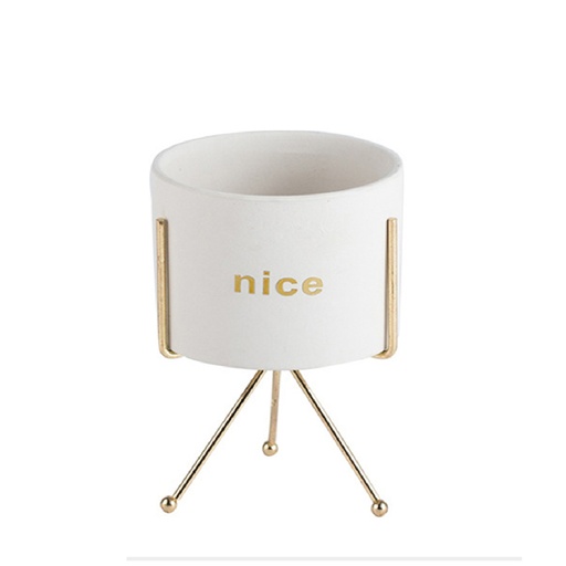 [JY1105-Gbla] Macetero con soporte JY1105 grande Blanco