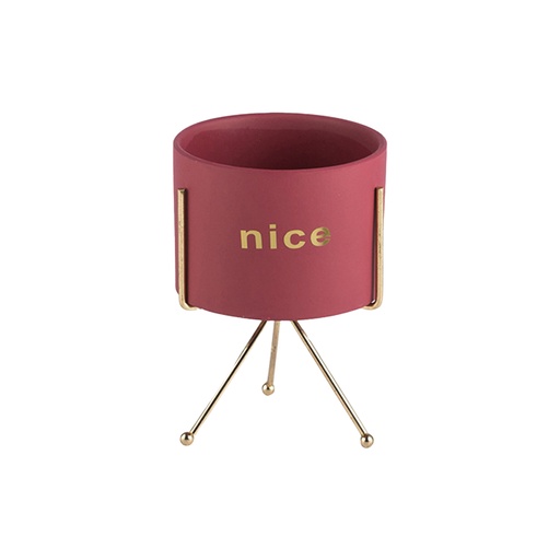 [JY1105-Groj] Macetero con soporte JY1105 grande Rojo