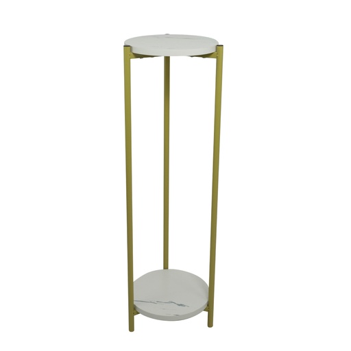 [MA-24D] Mesa auxiliar 2 niveles estilo nórdico blanco