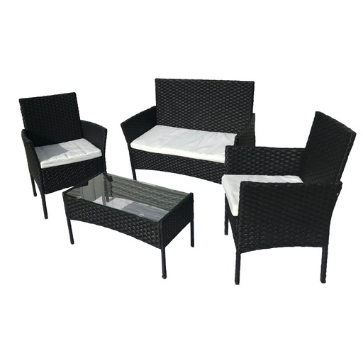 [Sala-4p/negro] Sala de jardín (Negro con blanco)