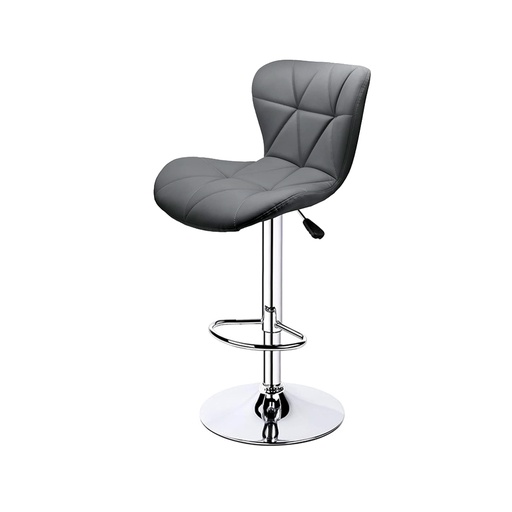 [TG-Gris] Silla de bar acolchada con respaldo geométrico Gris