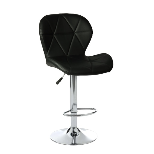 [TG-Neg] Silla de bar acolchada con respaldo geométrico Negro
