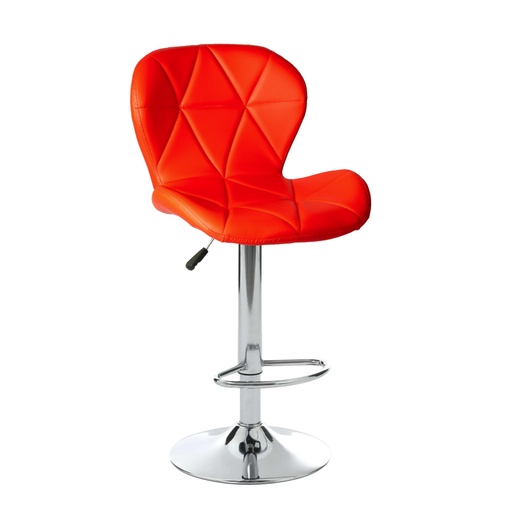 [TG-Roj] Silla de bar acolchada con respaldo geométrico Rojo