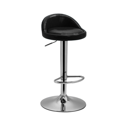 [TR-Neg] Silla de bar acolchada con respaldo medio Negro