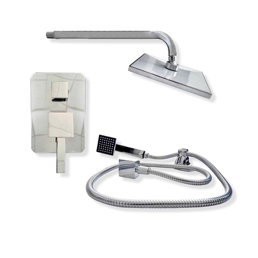 [FA-3012] Regadera Sistema de Ducha de Mano color Plata