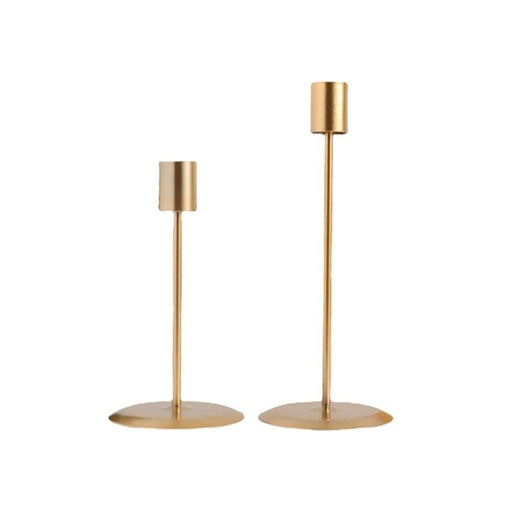 [JPV-Dor] Juego de Portavelas Metálico Ilios Innova Dorado