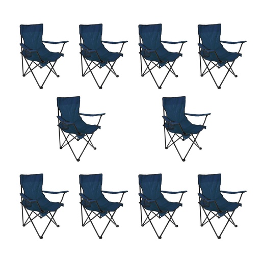 [10SP-Amar] 10 Sillas Plegables Playa Azul Marino