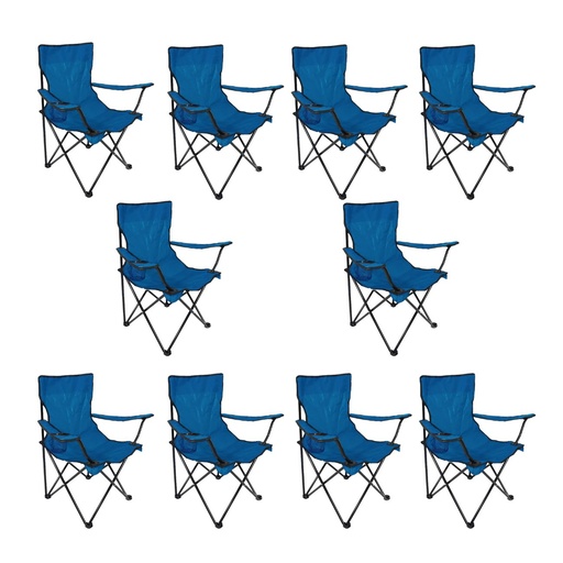 [10SP-Azul] 10 Sillas Plegables Playa Azul