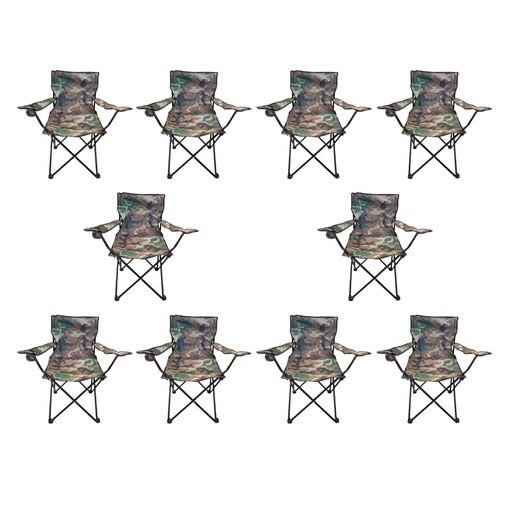 [10SP-Militar]  10 Sillas Plegables Playa Militar