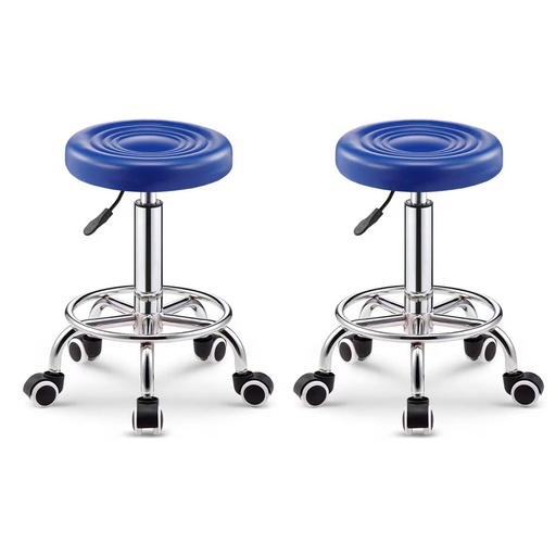 [2STR-Azu] 2 Taburetes Giratorios Ajustables Azul