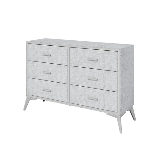 [CajT6-Gri] Cajonera cómoda de 6 cajones forrada en tela Gris