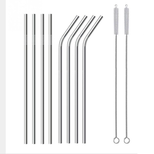 [Popote/acero/liso1] Popotes sin silicona