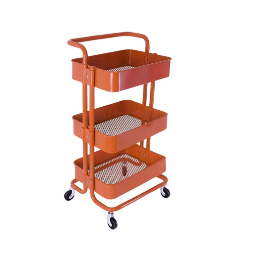 [CM-Roj] Carrito multifuncional organizador de metal rojo
