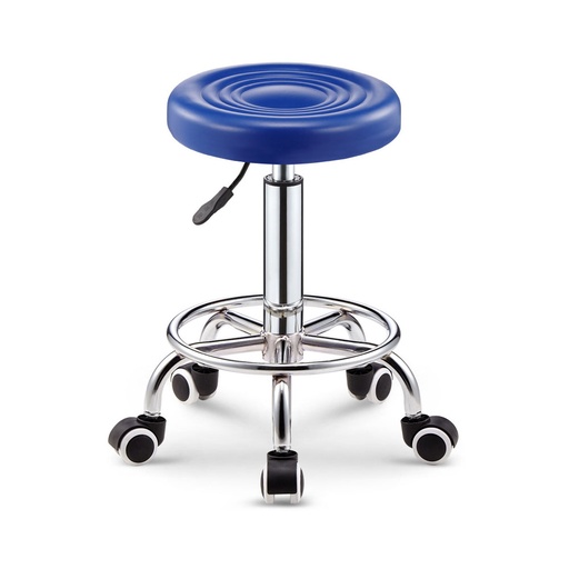 [STR-Azu] Taburete Giratorio Ajustable con Ruedas Azul