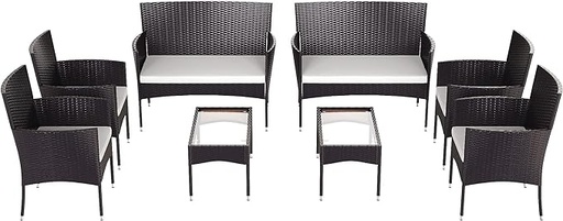 [2Sala-4p/negro] 2 Salas de Jardin 4P Negro con Blanco