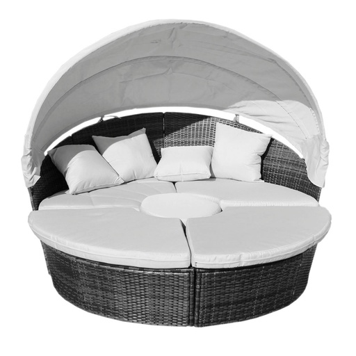 [Cama-Bla] Camastro Redondo para Exteriores con toldo retráctil