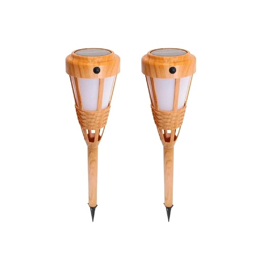[2LPA-40leds] 2 Lámparas solares 40 leds tipo antorcha tiki