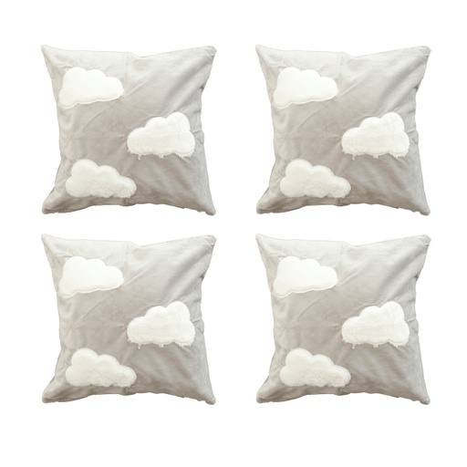 [4FCA-NubGr] Paquete de 4 Fundas para cojín Decorativas 43x42cm