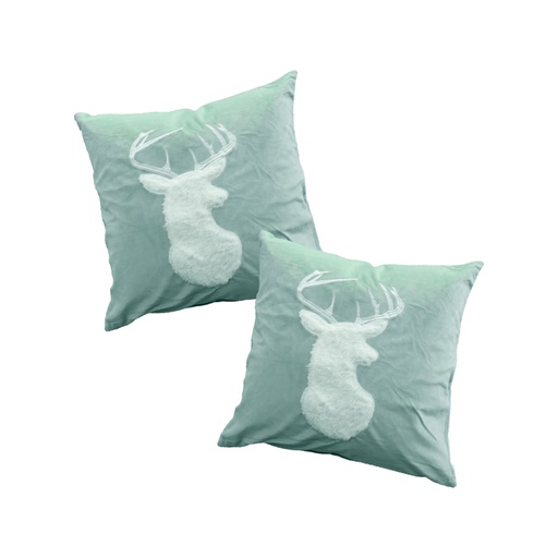 [2FCA-AlceAz] Paquete de 2 Fundas para cojín Decorativas 43x42cm