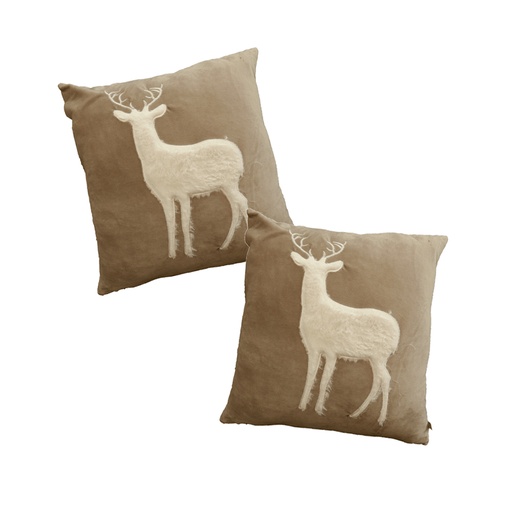 [2FCA-AlceGr2] Paquete de 2 Fundas para cojín Decorativas 43x42cm