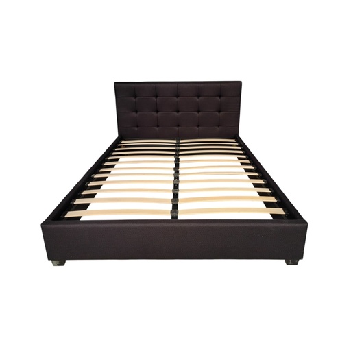 [Cama-PD054/M/Neg] Base Con Cabecera Cama-PD054 de Madera Matrimonial Lino Color Negro
